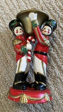 PartyLite Christmas P7704 Ceramic Toy Soldier Nutcracker Taper Candle Holder