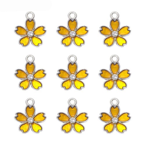15pcs Enamel Charms Flowers Pendants 16.8mm*14.9mm DIY Jewellery Earring - Picture 18 of 24
