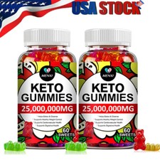 Keto Gummies for Ketosis  Fat Burning - Raspberry Ketone Formula 2 60pcs US