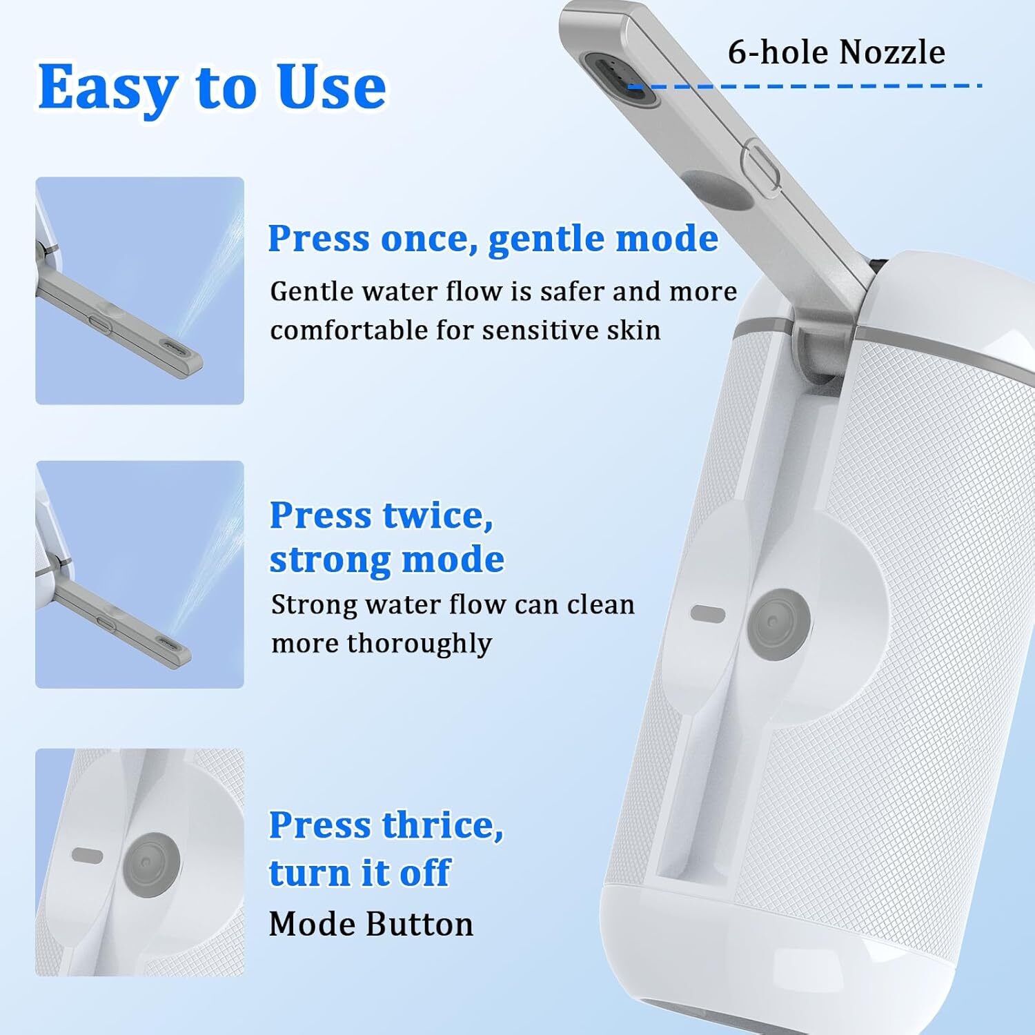 Portable Bidet for Travel Electric Travel Bidet High Pressure Handheld Sprayer