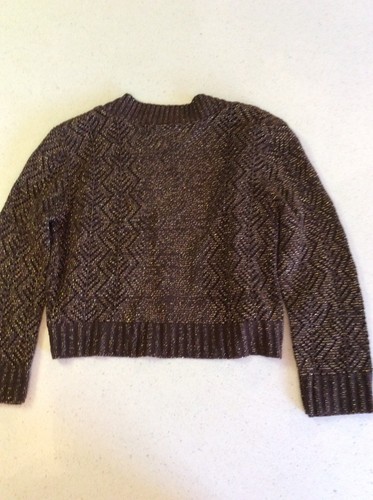 Cache Short Cardigan Brown And Metallic Medium - Picture 4 of 5