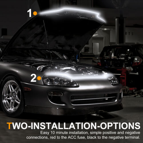 Car Flexible LED Daytime Running Light Strip Dynamic LED Hood Light Waterproof - Picture 3 of 10