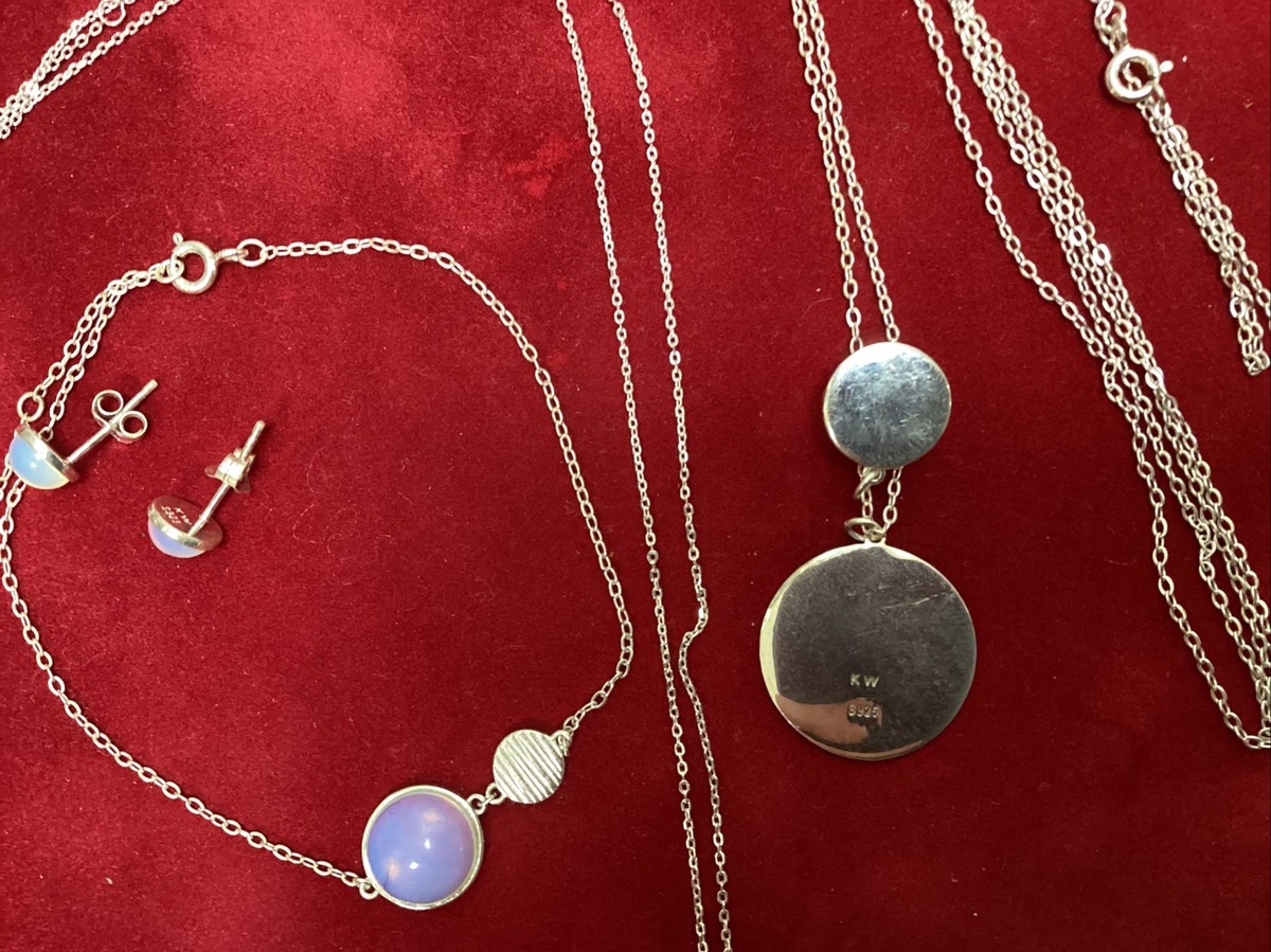 Collier En Argent 925 Avec Pierres Roses - Marque Kaytie Wu - Longueur Réglable - Neuf Avec étiquettes