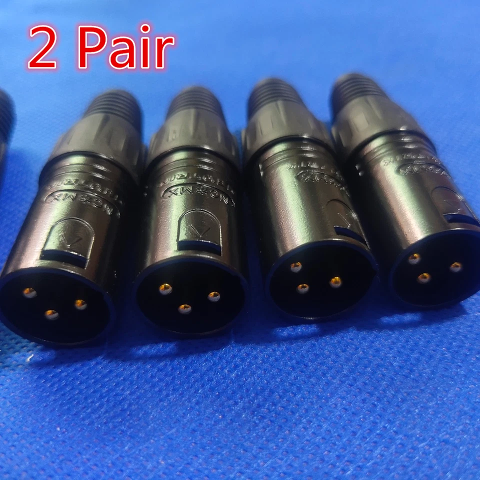 4x NEUTRIK Balanced 3-Pin XLR Plugs Microphone Connector XLR Cables Adapters DIY - Image 2 of 4