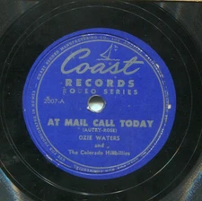 OZIE WATERS (At Mail Call Today / Don't Fool ) CLASSIC COUNTRY 78 RPM RECORD