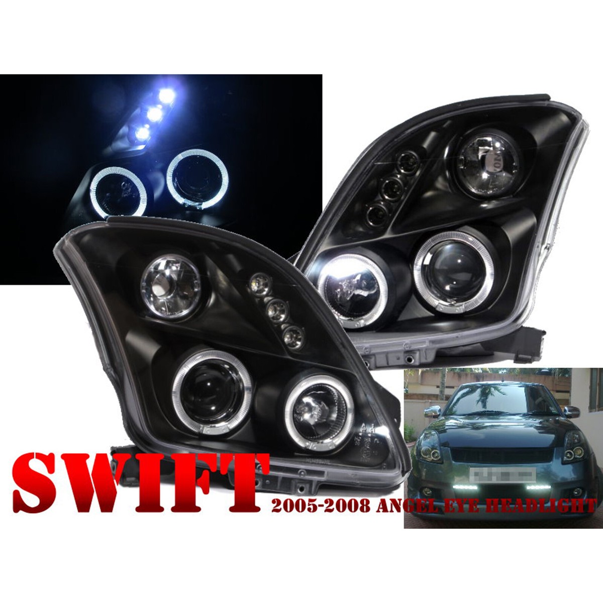 Fits SUZUKI Swift MK2 2004-2010 3D/5D Angel-Eye Projector