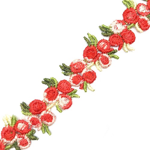 10yards Rose Trim Embroidered Floral Ribbon Appliques for Wedding Cloth Decor - Picture 11 of 26