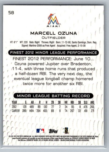 Marcell Ozuna 2013 Topps Finest RC #58 - Picture 2 of 2