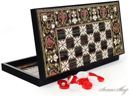 Tavla De Backgammon Clásica De Lujo Oriental Hasta Modelos Excepcionales - Imagen 24 de 98