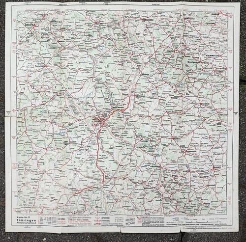 Shell Straßenkarte 1939 Nr. 11 Thüringen Mitteldeutschland Kassel Erfurt Gotha - Bild 2 von 4