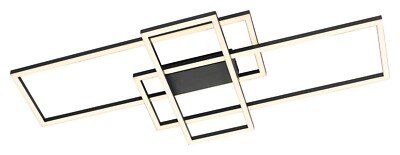 casa NOVA ARTIO LED-Deckenlampe Smart-Home-fähig Dimmbar Schwarz Matt 100x70 cm