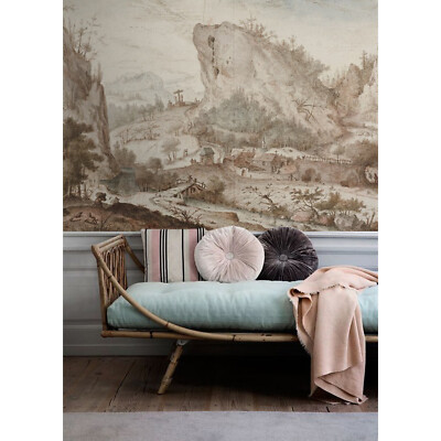 Alpine Landscape design decal vintage Self adhesive Wall Mural Wallpaper