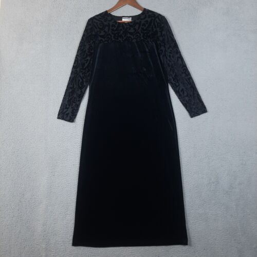 Diane Von Furstenberg Velvet Dress Women Medium Black Color Authority Maxi Shift