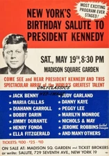 1962 John F Kennedy, Marilyn Monroe 12x18 Ad Poster Happy Birthday Mr. President