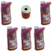 MotoröL Set 15W50 5 Liter ÖLfilter KN132 FüR Beta Alp 125 Urban 200 Bj.2006-2019