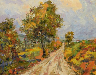 #ad Art Original Oil Painting by RM Mortensen quot;Dusty Roadquot; Rural Country 11quot;x14quot; $289.99