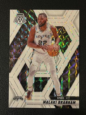 Malaki Branham 2024-25 Mosaic White Prizm /25 Spurs 95