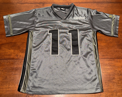 #ad Vintage 90s Starter Jersey Grey Boys 14 16 Number 11 Athletic Shirt $12.99