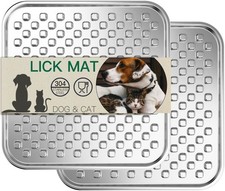 Lick Mat for Dogs  Cats, Double-Wall Stainless Steel, Large-2Pack