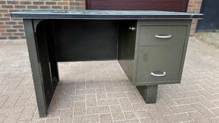 Vintage metal office desk in green.(probably 1960's)