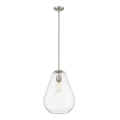 Z-Lite 488P12-BN Ayra Pendant 1-Light 100 Watts Brushed Nickel Hanging Teardrop