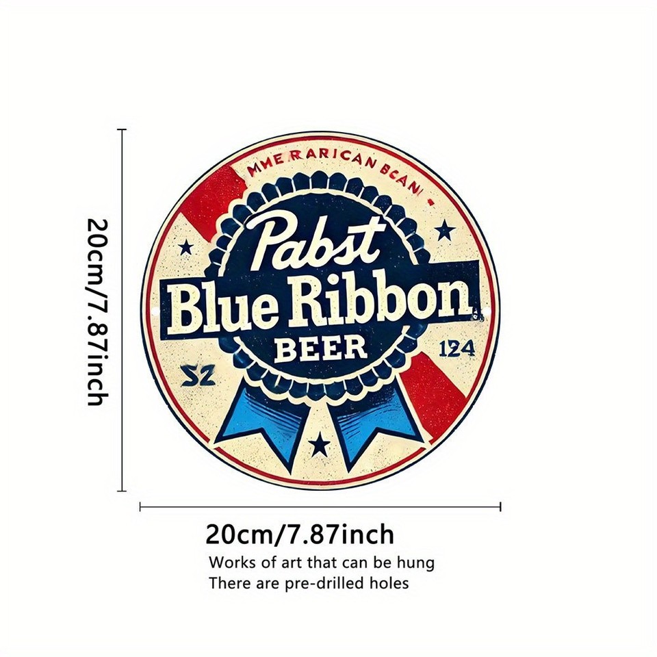 Vintage Pabst Blue Ribbon Beer Round Tin Metal Signs Home Décor 8x8 | eBay