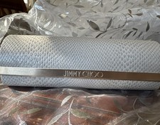 Jimmy Choo Ivory Snakeskin Hardshell Sunglasses/Eyeglasses Case Only luxury