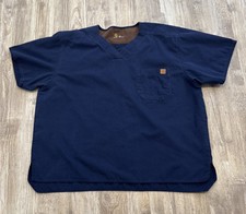 Carhartt Men's Ripstop Utility Scrub Top Navy Blue Size: 2xl