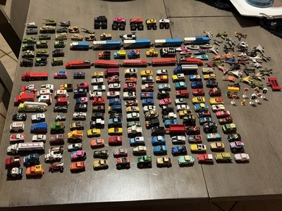 Lot of 225 Pieces VTG  1980 s Mini Micro Machines Die Cast Cars Trucks Military