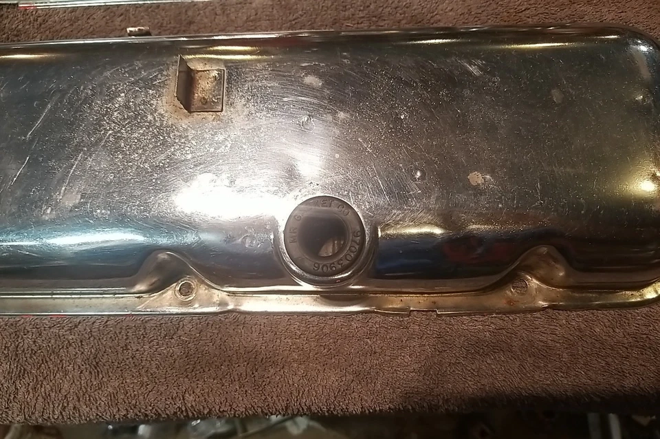 Orig. Survivor 1965-1970 BBC Big Block Chevy 396 427 cubiertas de válvula cromadas, tapa Gm Foto 4 de 4