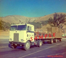 8X10 color semi-truck photo  - Pete COE double flats - Grapevine brake check