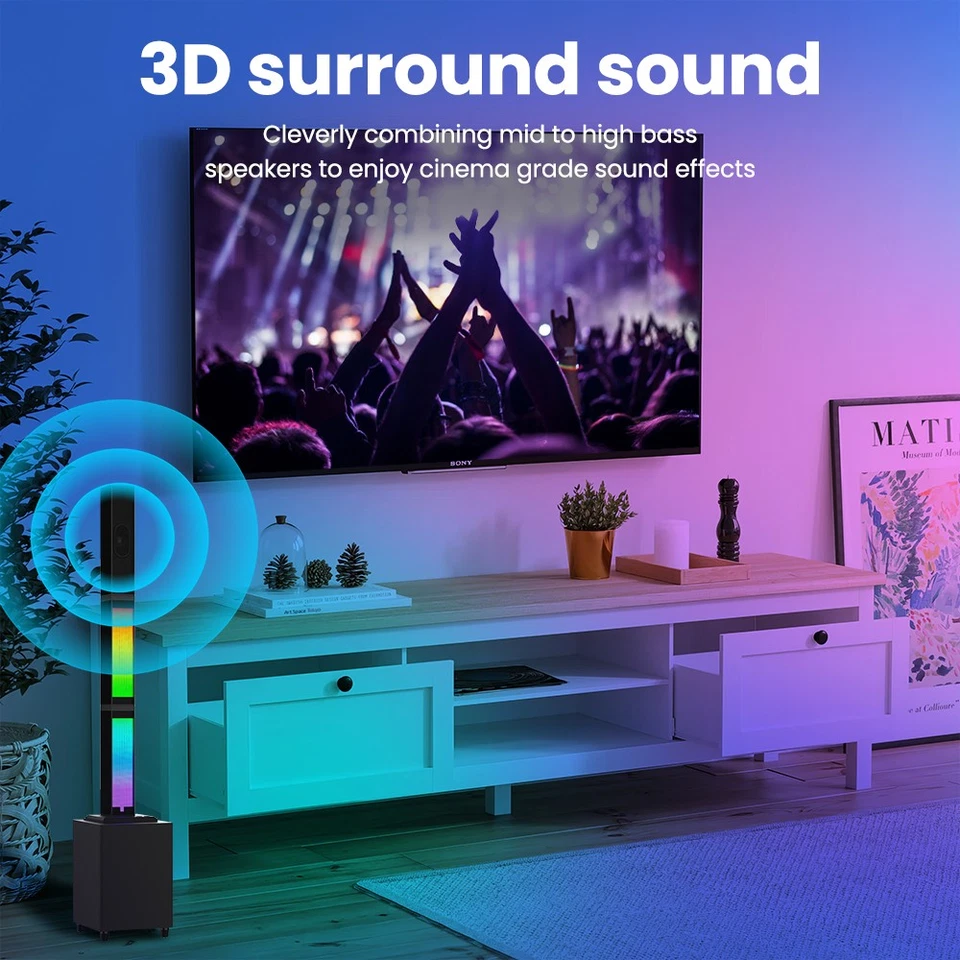 Bluetooth 5.0 Soundbar mit Subwoofer Lautsprecher 45W 2.1-Kanal TV Heimkino HDMI - Bild 3 von 4