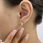 0.7ct PEAR Hoop Earrings Yellow Gold 14K Labcreated Diamond F/VS — photo 3