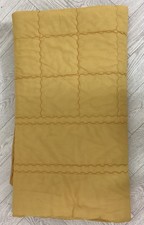 Vintage 60?s/70?s Yellow Nylon Terylene Eiderdown Quilt Double 56? X 62? #VF