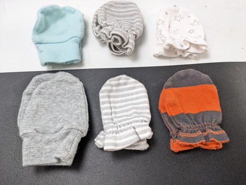 6 Pairs Baby Infant Anti-scratch Cotton Mittens 0-6 Month Baby Gloves Lot #1