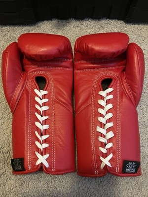No Boxing No Life 10 oz Fight Gloves New Red Lace Up Boxing Gloves