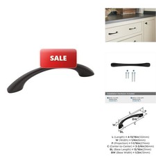 Amerock Vaile 3-3/4in 96mm Center-to-Center Matte Black Cabinet Pull 25 Pack
