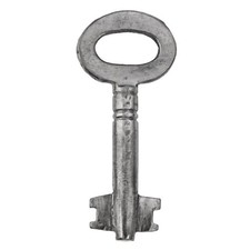 Iron DOUBLE BIT Key with Solid Shaft 1½" - Antique Key 1920's-1940's - ref.k64