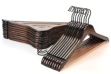 Heavy Duty Wood Coat Hangers in Smooth Retro Finish, Boutique Quality Wooden ...