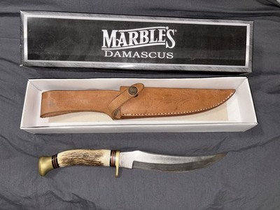 Marbles Damascus 7.25 Blade Collectors Knife