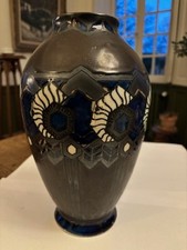 ODETTA Quimper Grand vase en grès à décor de nautilles. ART DECO