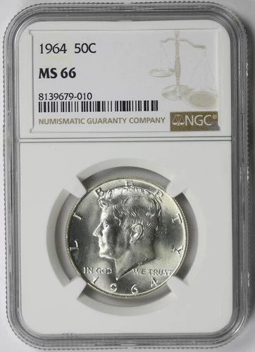 1964 Kennedy Silver Half Dollar 50C MS 66 NGC