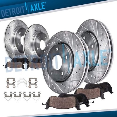 8pc Front Rear Drilled Brake Rotors Brake Pads for 2019-2022 Hyundai Veloster N