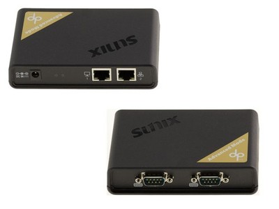 Ethernet Konverter RJ45 TCP/IP Zu Seriell RS232 2 Ports COM RS-232 DB9 SUNIX