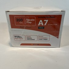 A7 Invitation Envelopes 200 Pcs White 95lb Paper Stock Square Flap