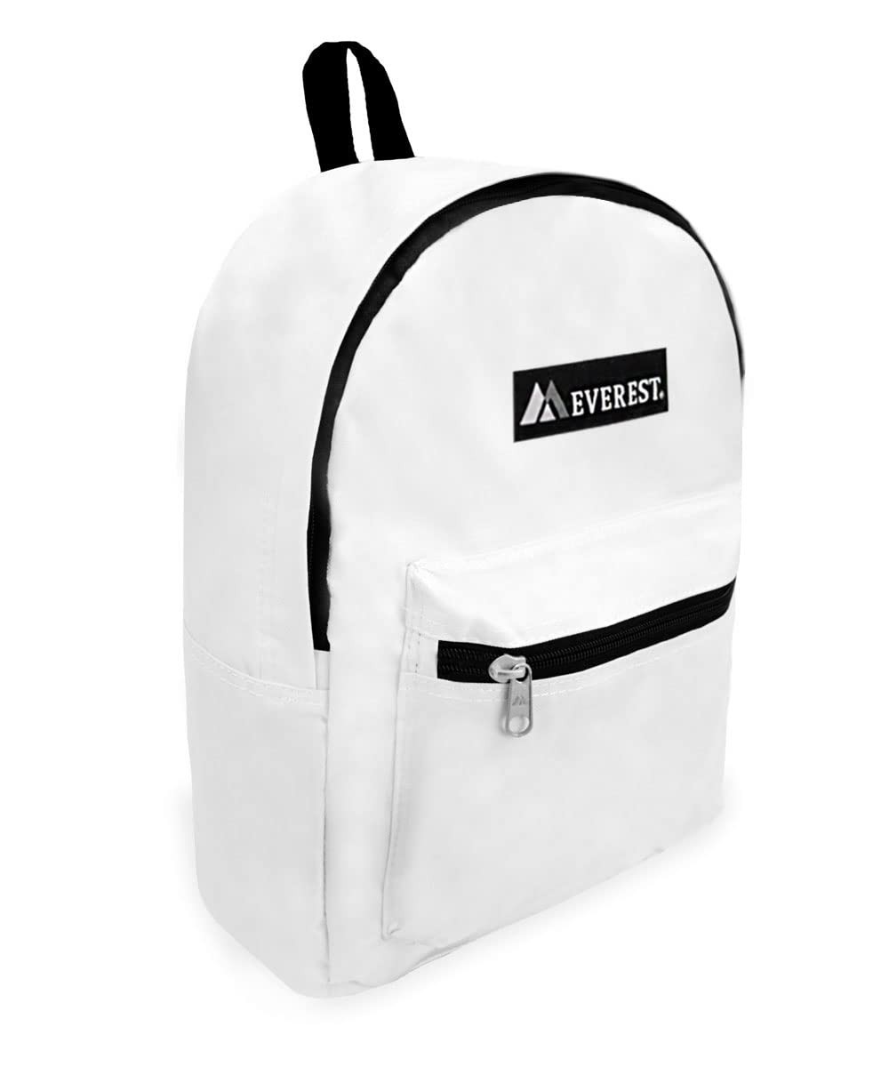Everest Luggage Basic Backpack, White, Medium One Size, White 