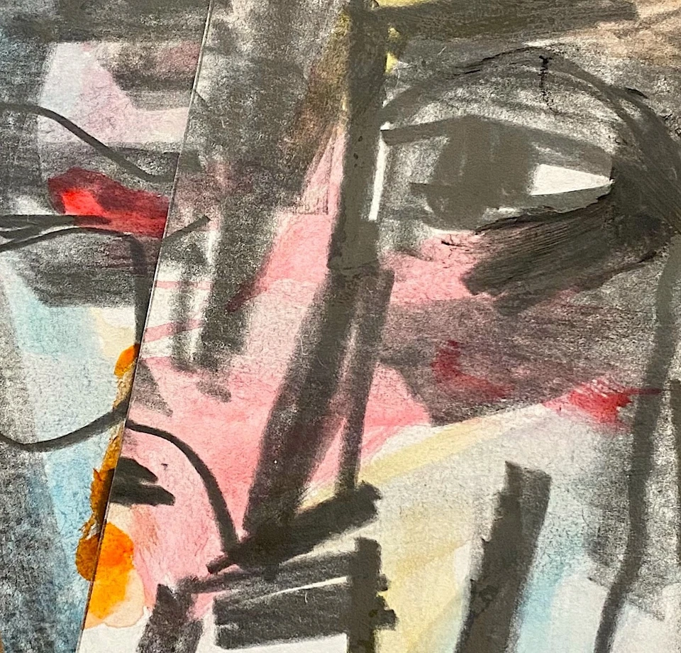 Pintura Acuarela Arte Original con Carbón - Hombre Nativo Americano - Montaje Foto 3 de 3