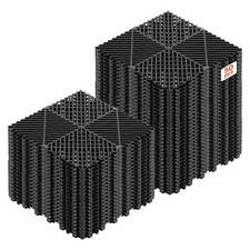 Uimoso Interlocking Drainage Floor Mats 12" x 12" PP Garage Tiles Black 50 Pack