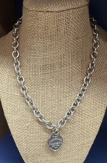 Tiffany & Co Sterling Silver Please Return To 16.5” Necklace 🩵59.0 Grams