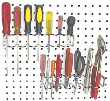 Pegboard Screwdriver Holder, 2-Pack - Hooks to Any Peg Board - Screwdriver an...